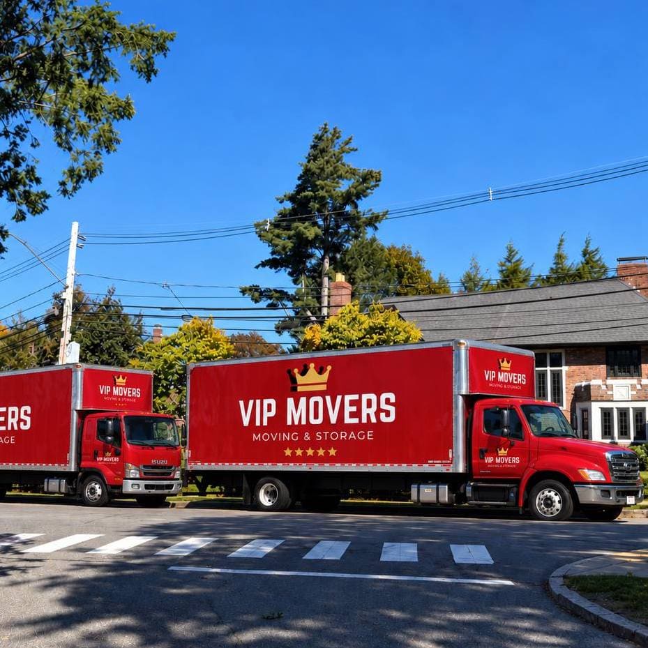 VIP Movers crew and moving truck